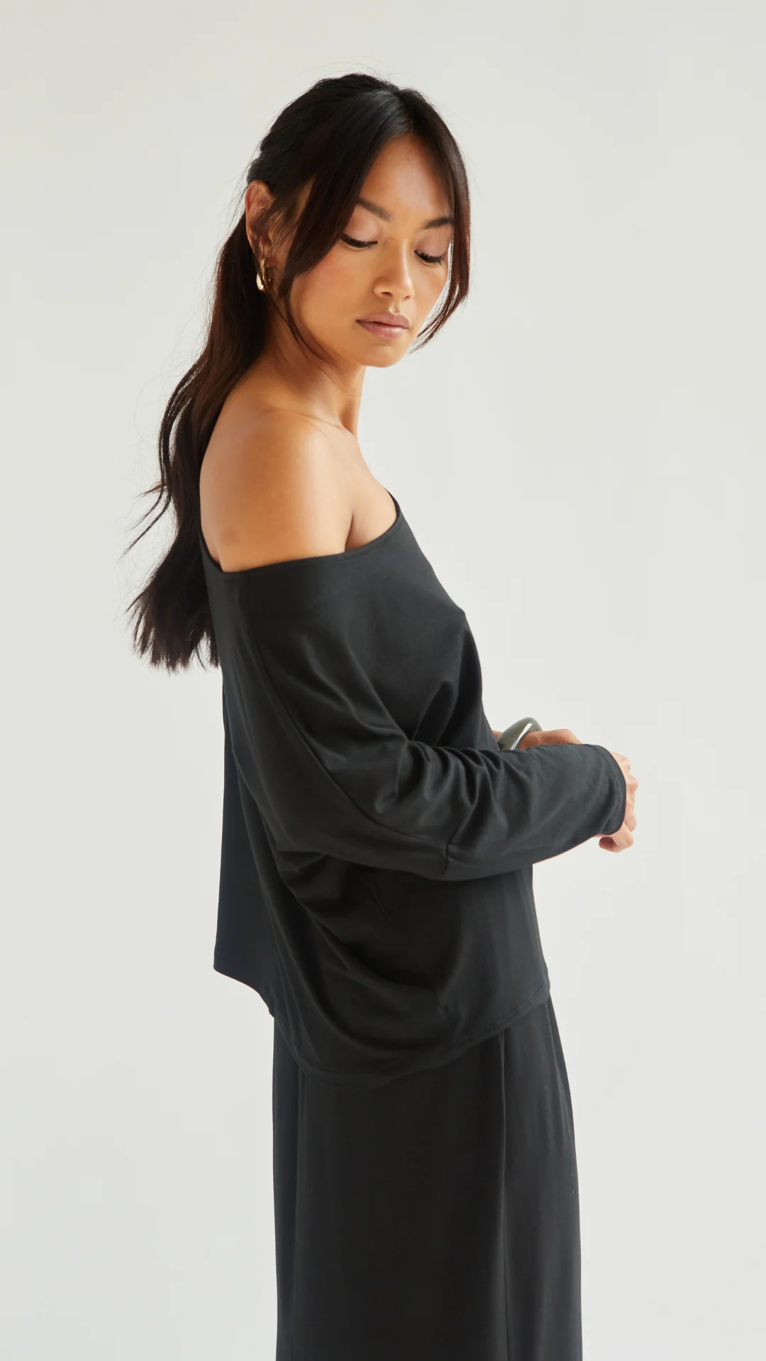 Mira Jersey Top - Black - Image 9