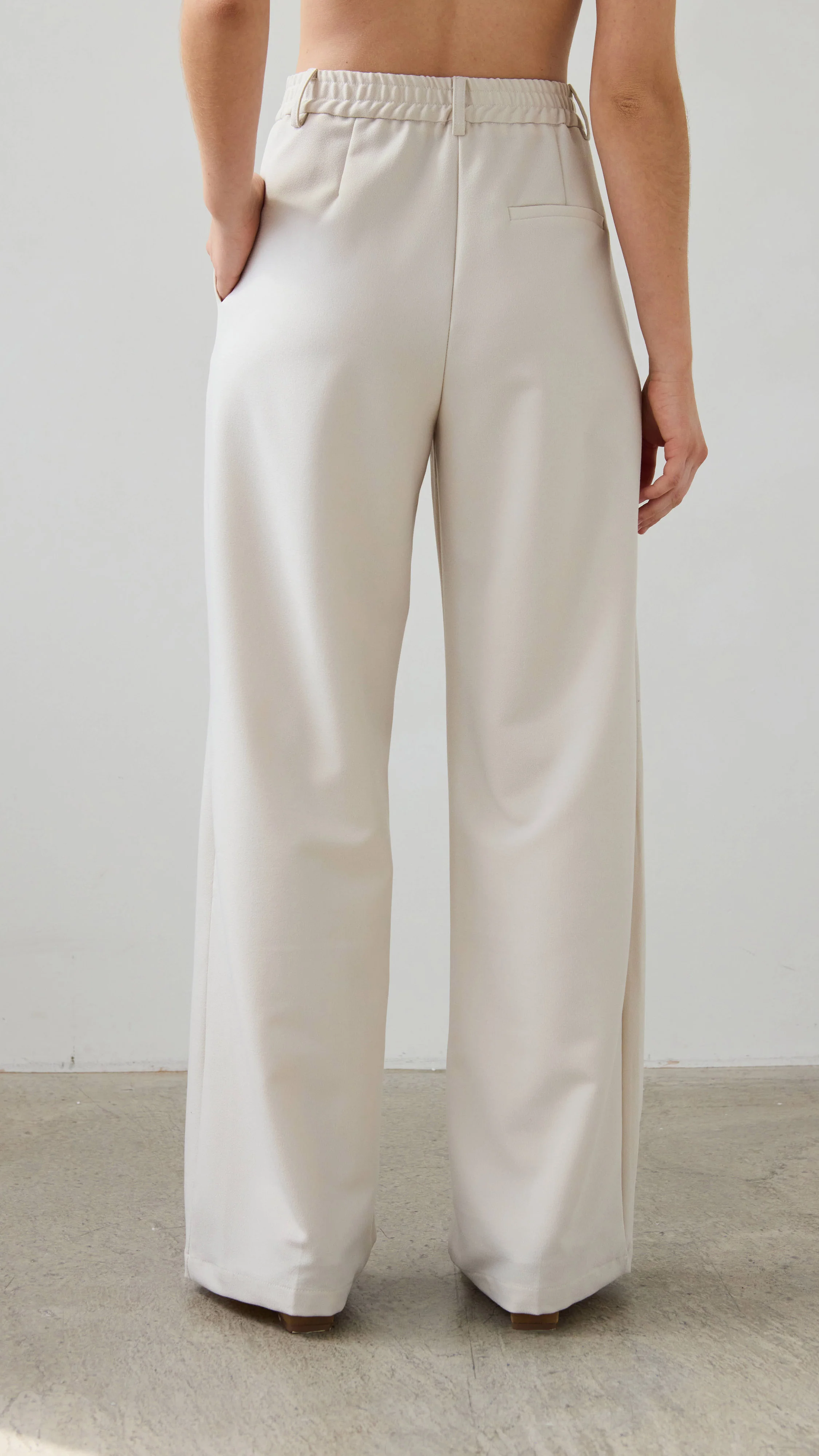 Nelly Crepe Trousers - Sand - Image 2