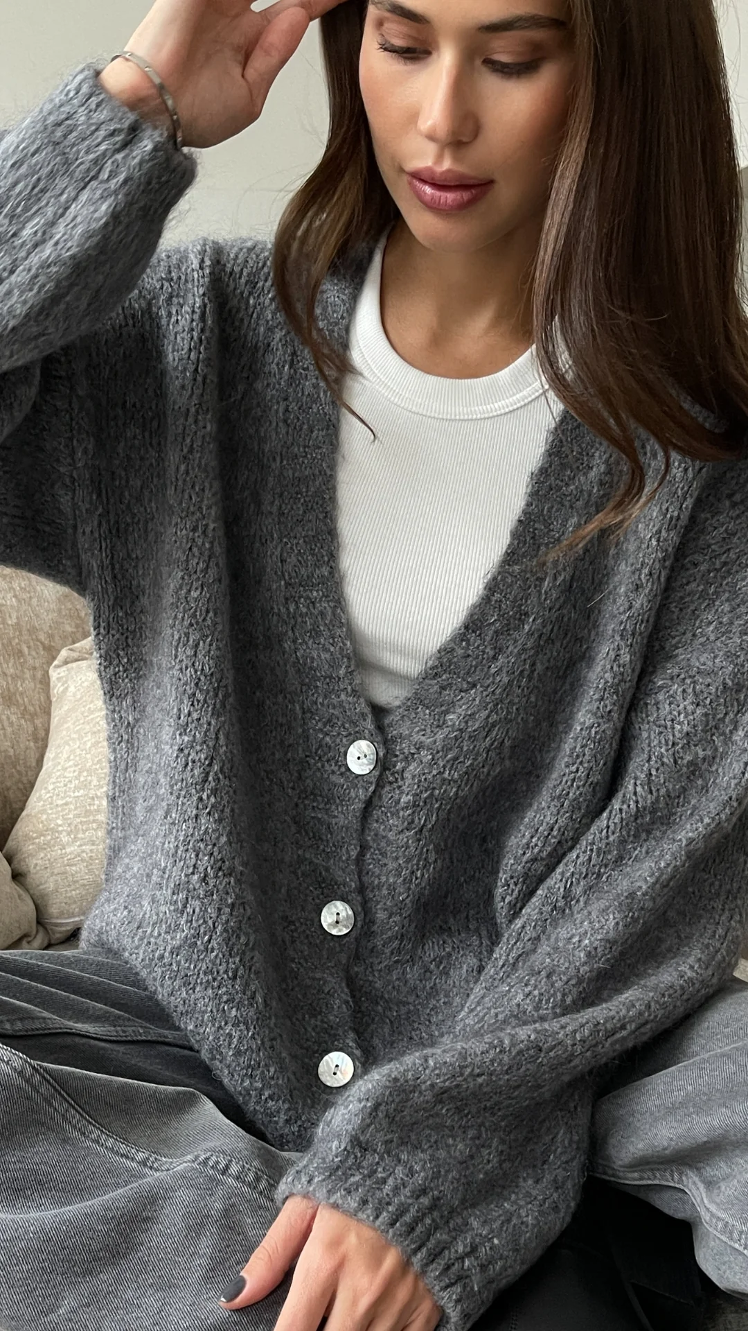 Ruby Cardigan - Dark Grey - Image 10