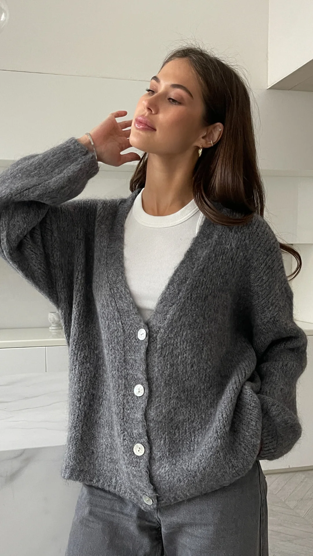 Ruby Cardigan - Dark Grey - Image 9