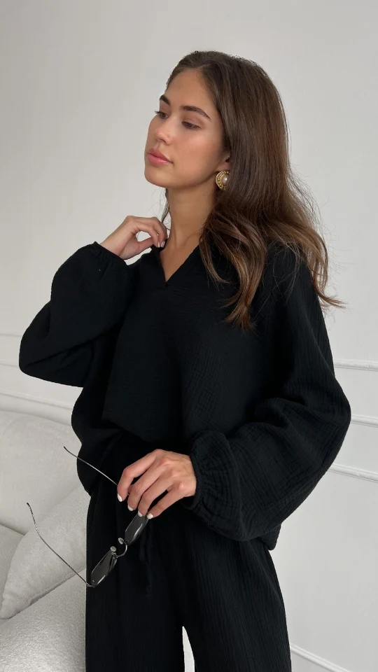 Selina Cotton Set - Black - Image 5