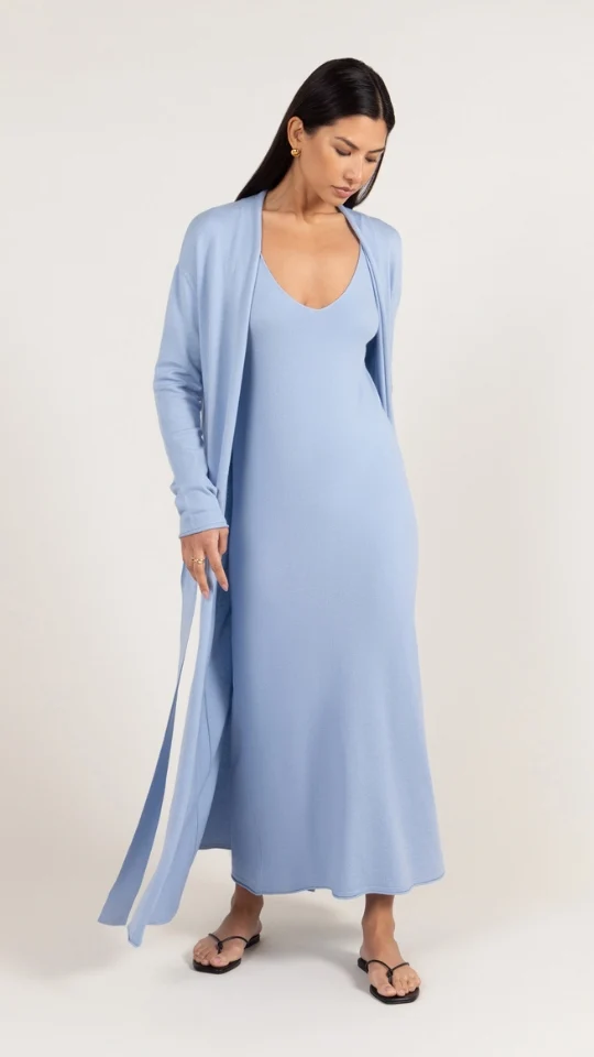 Sofia Long Line Cardigan - Sky Blue - Image 4