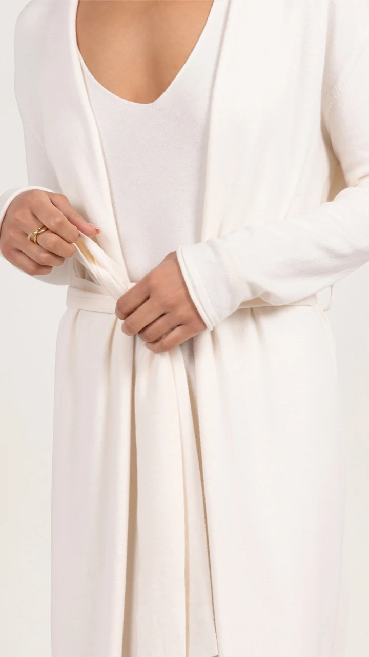 Sofia Knitted Slip Dress - Ivory - Image 6