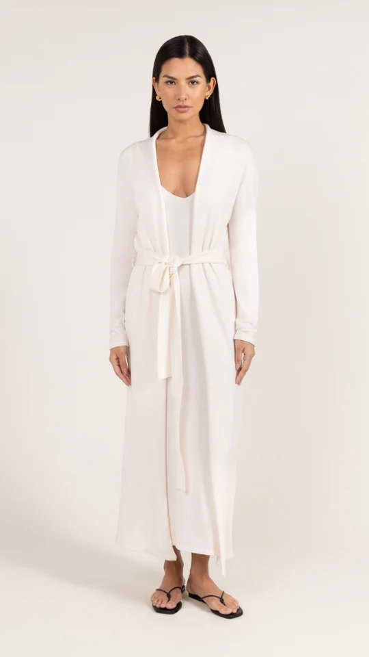 Sofia Knitted Slip Dress - Ivory - Image 9