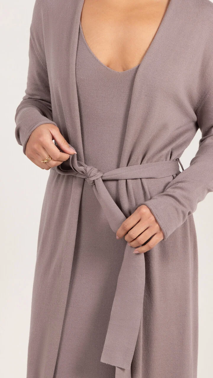 Sofia Knitted Slip Dress - Mink - Image 7