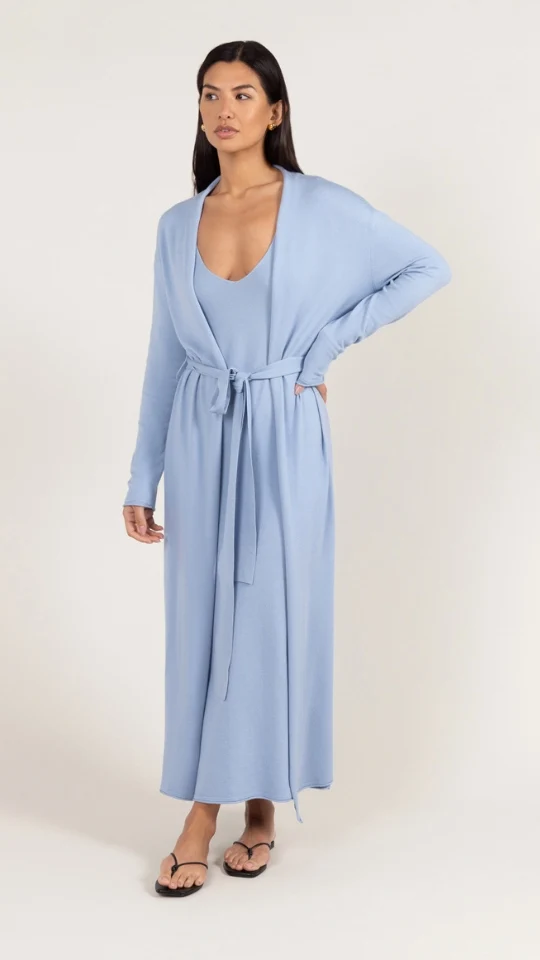 Sofia Knitted Slip Dress - Sky Blue - Image 7