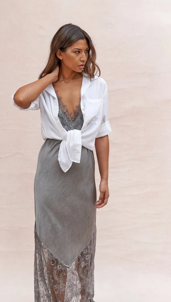 Solange Slip Dress - Mid Grey - Image 5