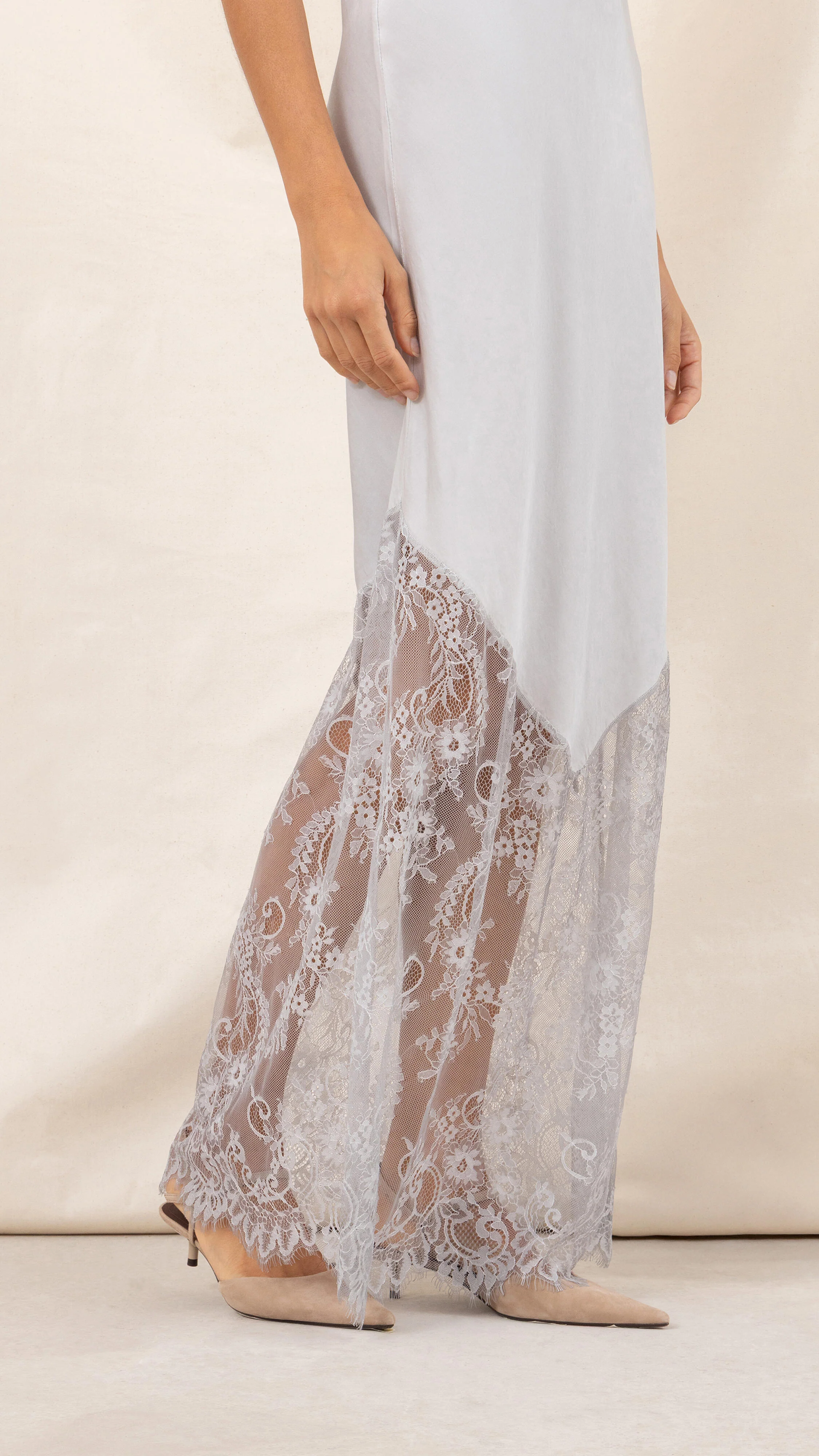 Solange Slip Dress - Pearl - Image 5