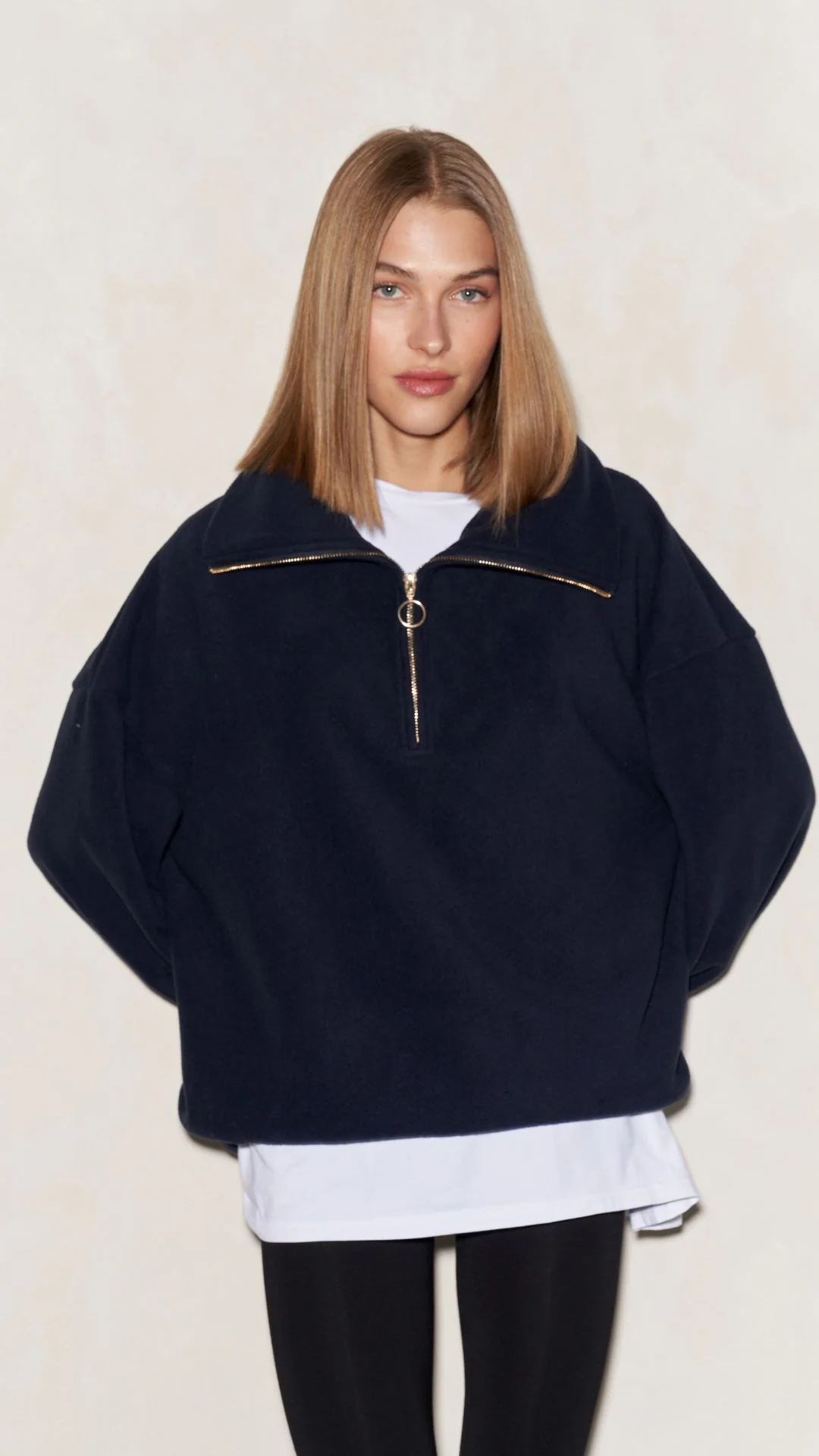 Sophie Half Zip Sweater - Navy - Image 6