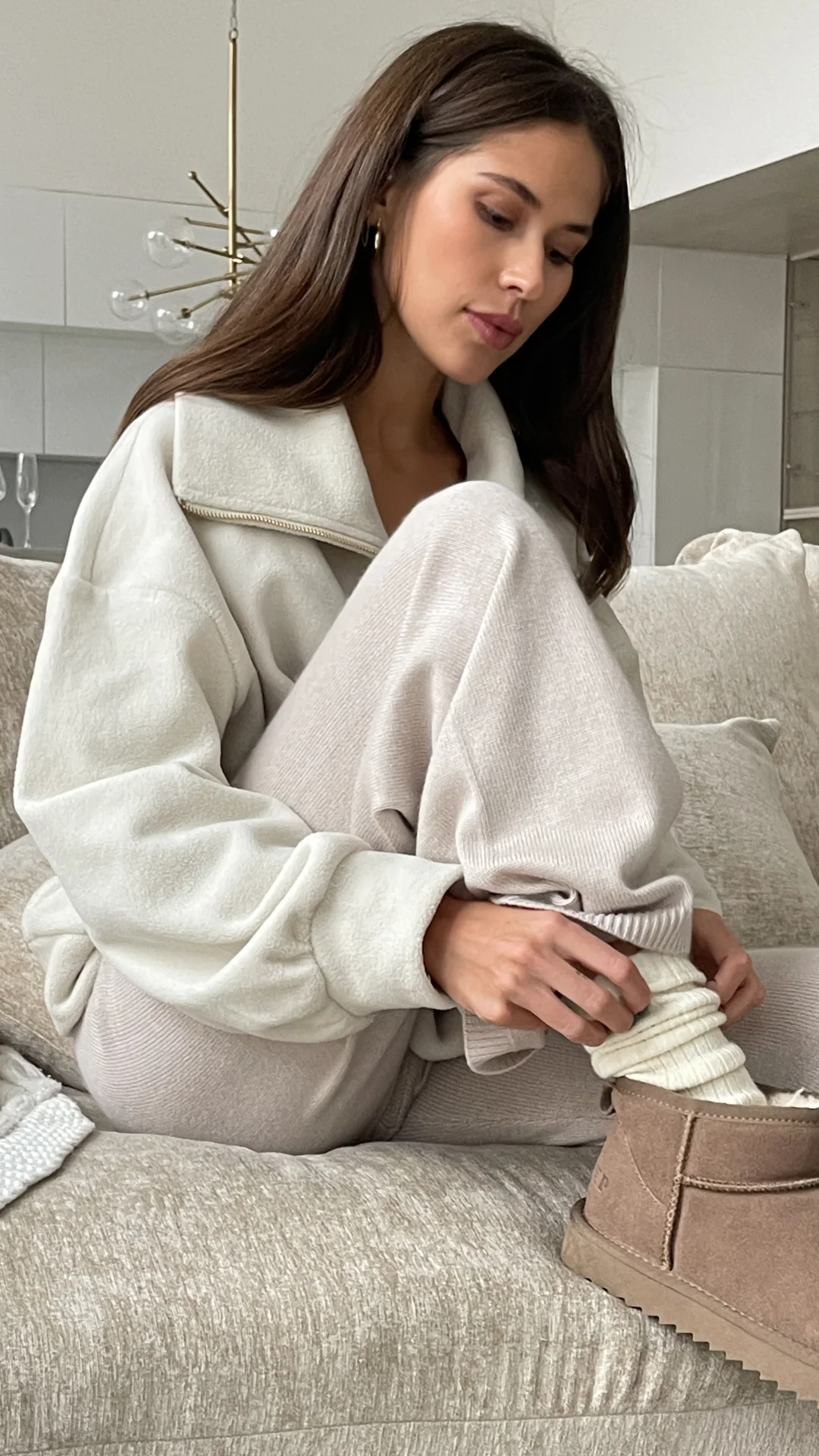 Sophie Half Zip Sweater - Off-White - Image 7