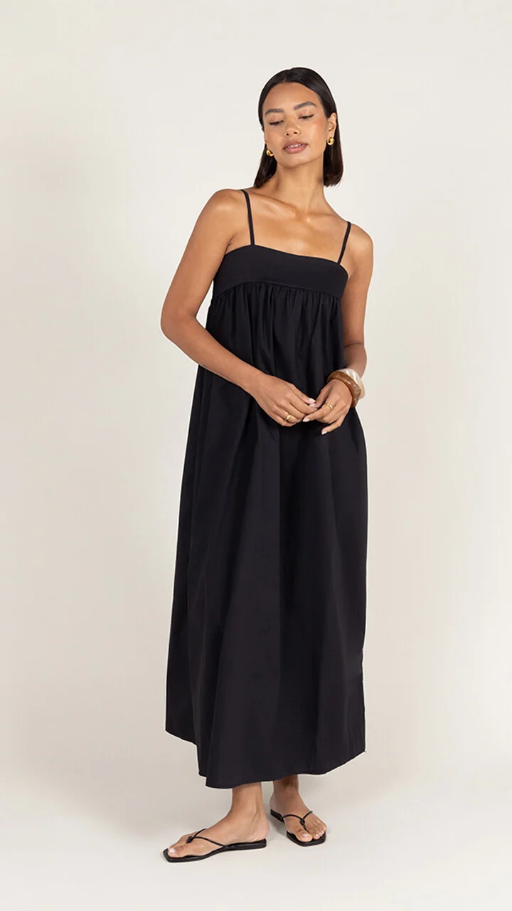 Tara Cotton Dress - Black - Image 2