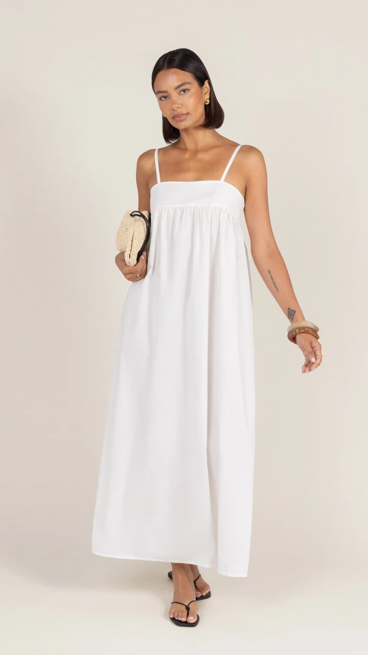 Tara Cotton  Dress - White - Image 3