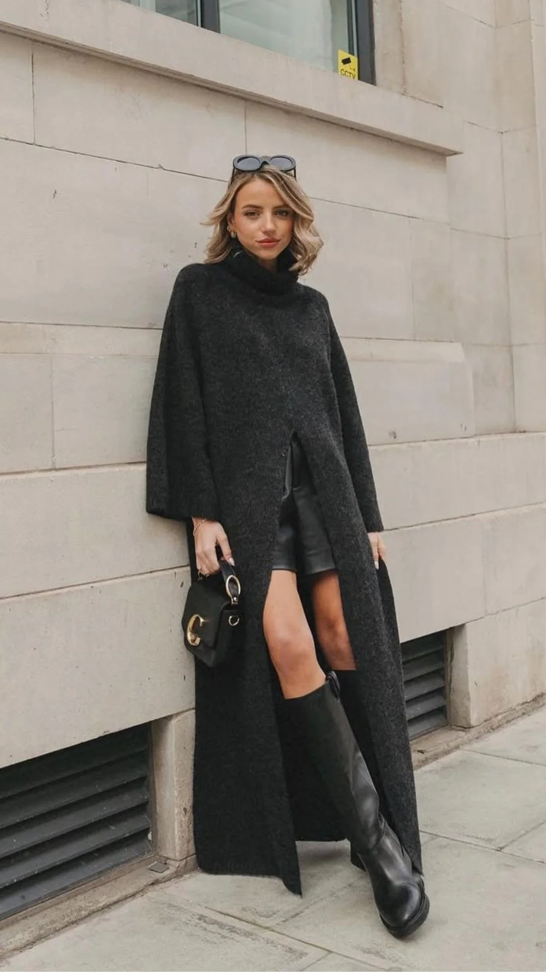 Vivienne Sweater Dress - Black Melange - Image 12